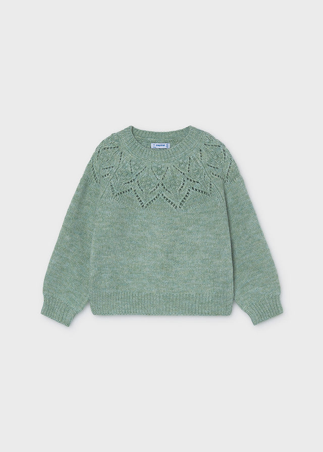 Maglione Traforata Fantasia Verde