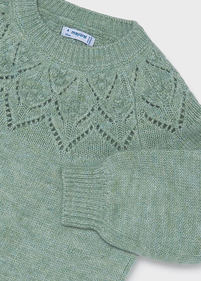 Maglione Traforata Fantasia Verde