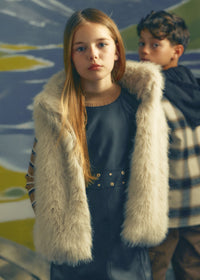 Gilet Pelo Lungo Beige