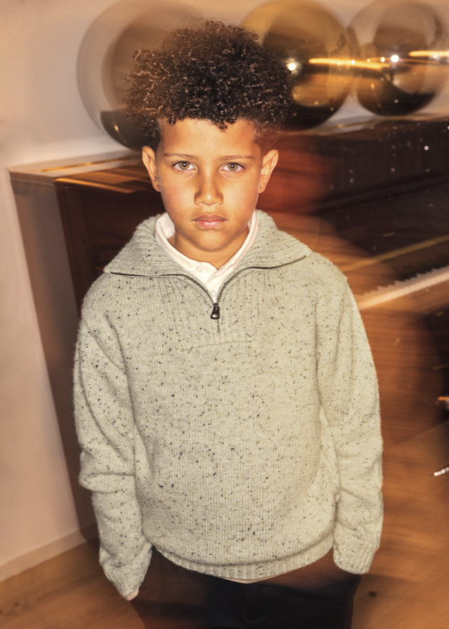 Maglione Cerniera Sabbia