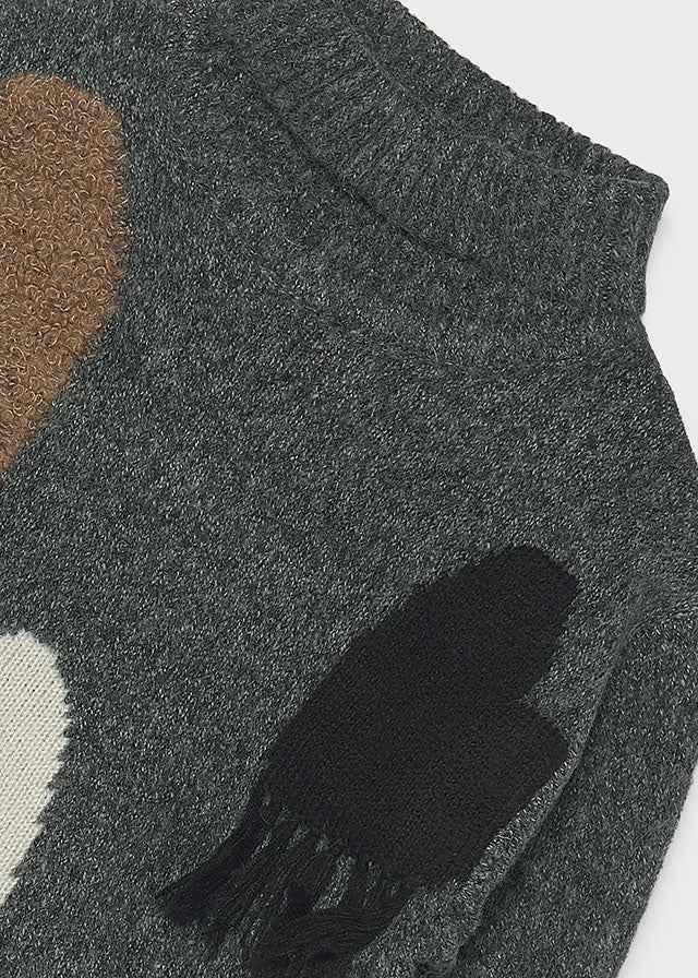 Maglione Intarsi Cuori Acciaio