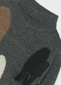 Maglione Intarsi Cuori Acciaio