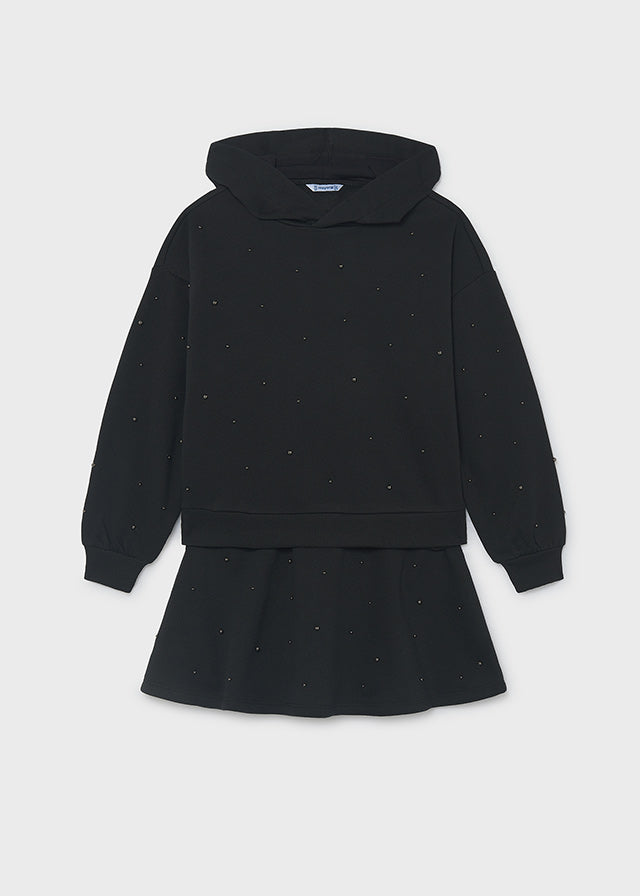 Completo Gonna Borchie Fantasia Nero