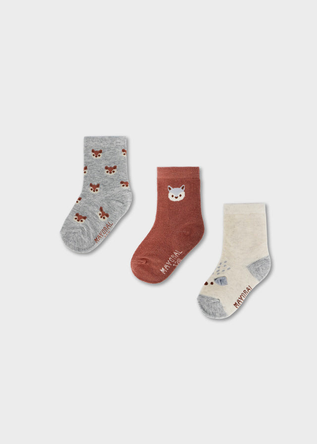 Set Calzini Motivo Grigio Marrone
