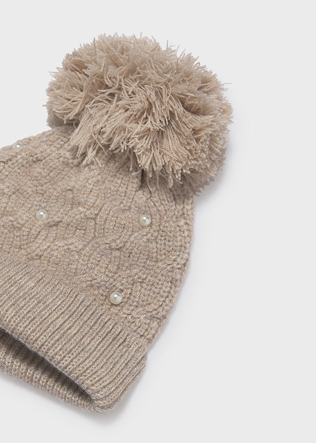 Cappello Tricot Perle Ecru