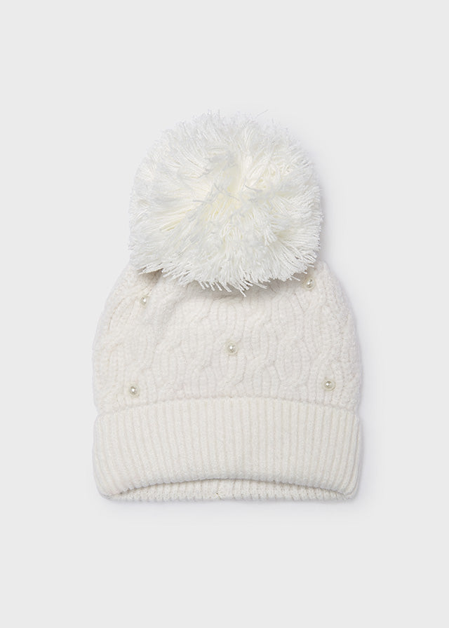 Cappello Tricot Perle Ecru