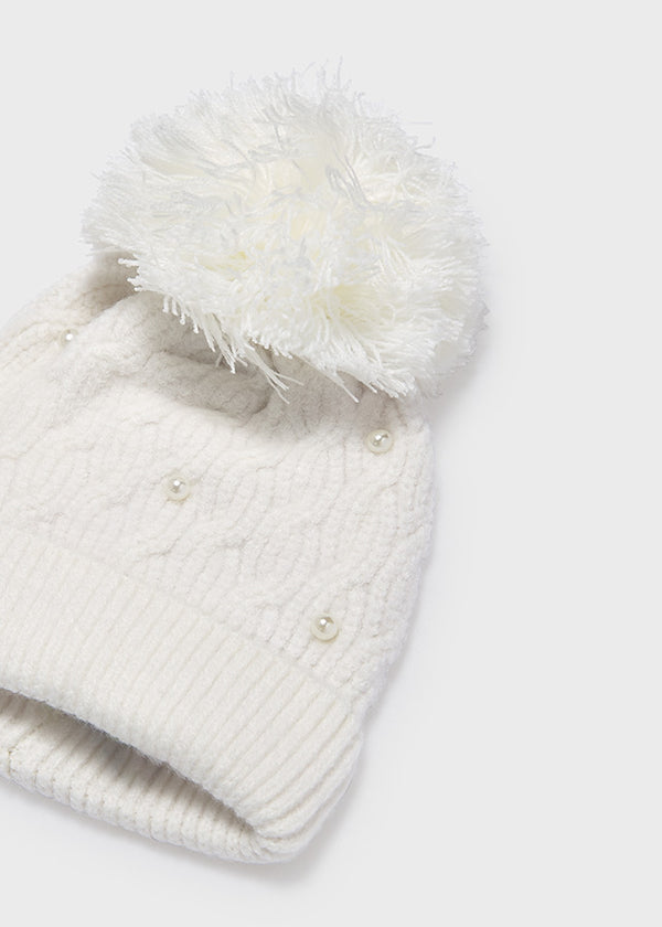 Cappello Tricot Perle Ecru