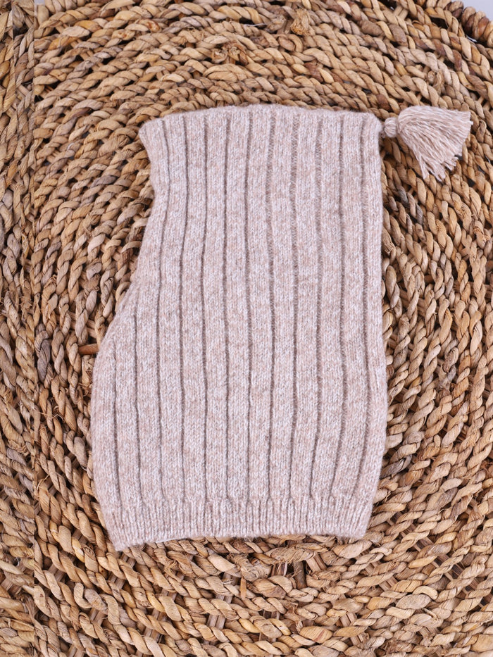 Berretto Scaldacollo In Lana Marrone