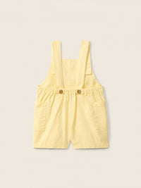 Salopette Corta In Lino E Maglia In Cotone Beige
