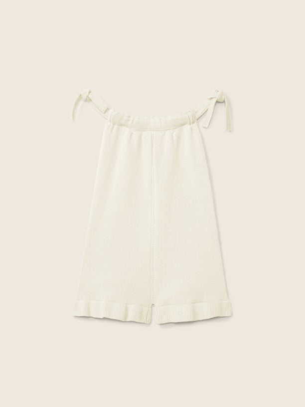 Pagliaccetto In Maglia Beige Con Spalline A Nodo