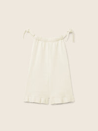 Pagliaccetto In Maglia Beige Con Spalline A Nodo