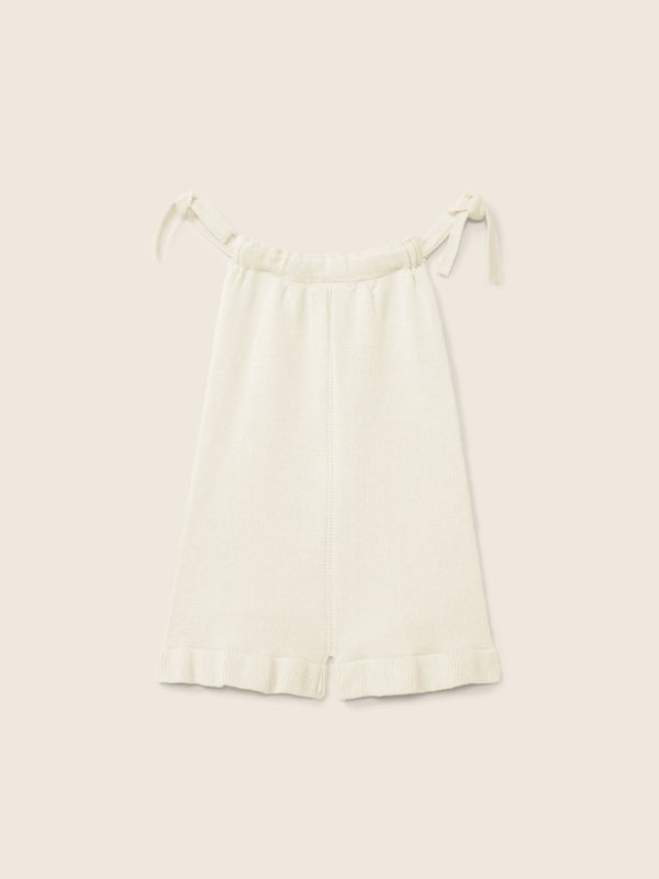 Pagliaccetto In Maglia Beige Con Spalline A Nodo