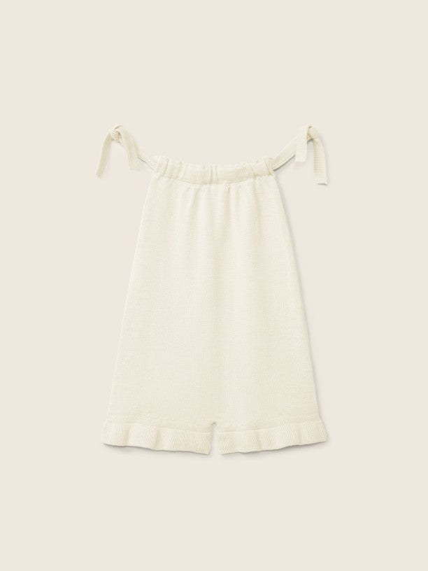 Pagliaccetto In Maglia Beige Con Spalline A Nodo