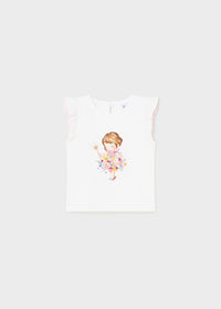 Maglietta Manica Corta Ballerina Bianca