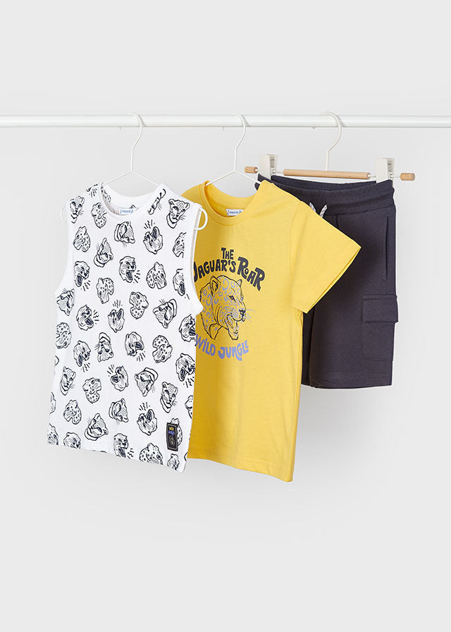 Canotta + T-Shirt + Bermuda Roar Giallo