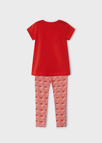 Completo Rosso Leggings + T-Shirt