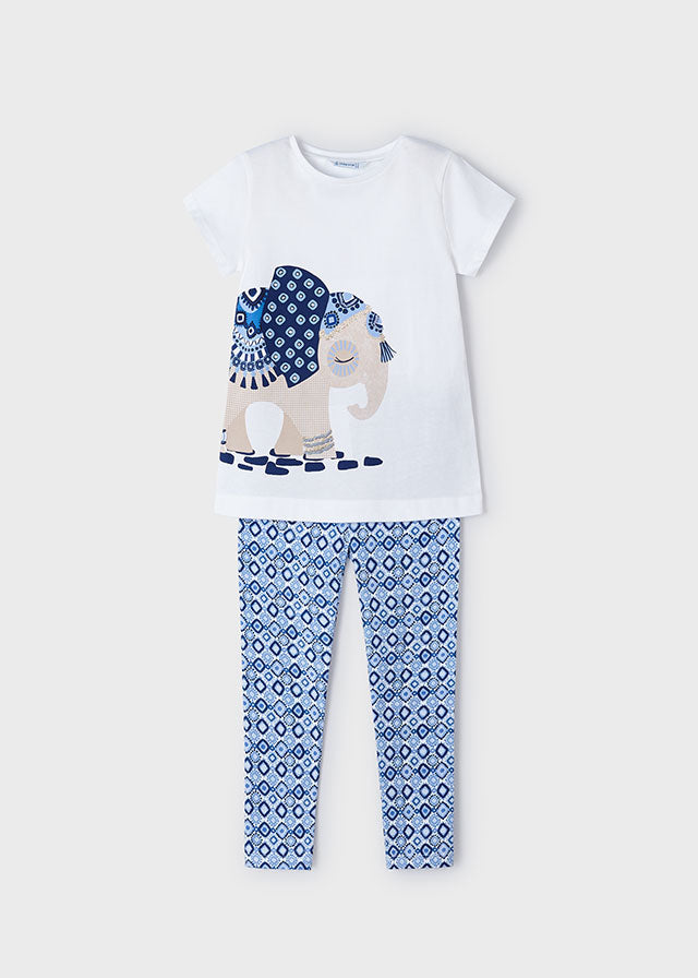 Completo Blu Leggings + T-Shirt