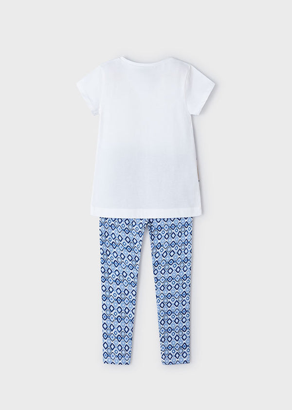 Completo Blu Leggings + T-Shirt