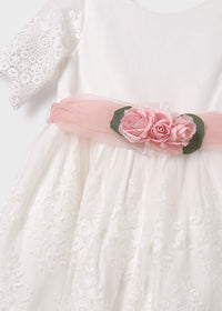 Vestito Cerimonia Toulle Pizzo Bianco