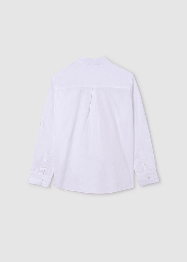 Camicia Elegante Bianca Collo Coreano
