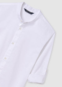 Camicia Elegante Bianca Collo Coreano