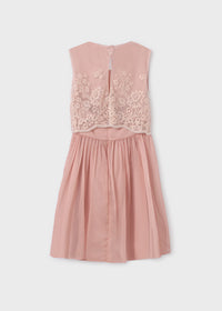 Vestito Rosa Fiori Cuciti