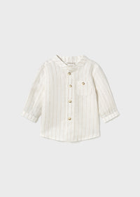 Camicia Collo Coreano Bco-Lino