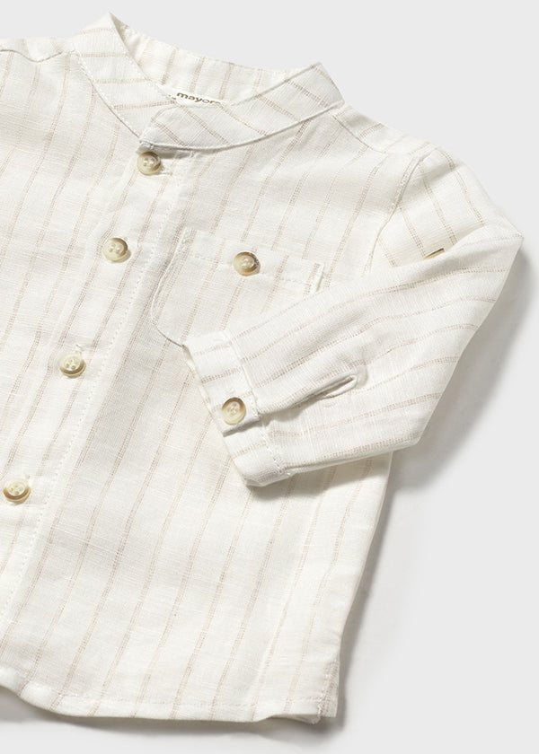 Camicia Collo Coreano Bco-Lino