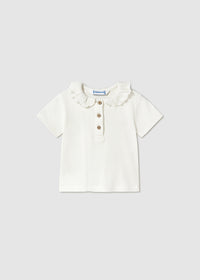 Polo Corta Costine Ecru