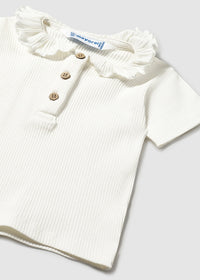 Polo Corta Costine Ecru