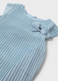Vestito Tulle Plissettato Cielo