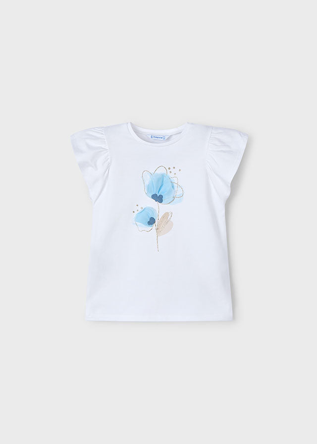 Maglietta Corta Fiori Cielo