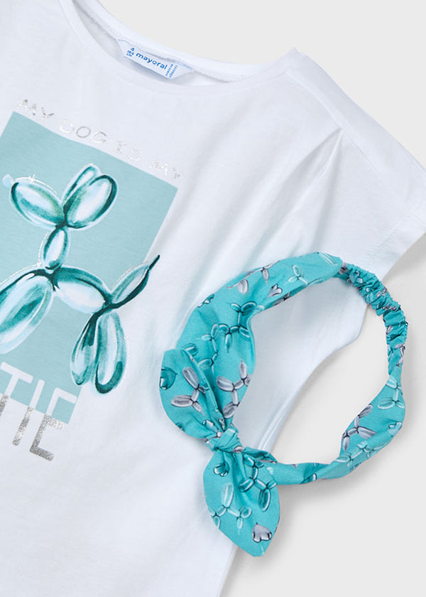 Maglietta Corta Fascia Bianco Anice