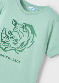 Maglietta Corta Embossed Rhino Alloro