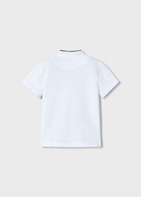 Polo Corta Colletto Alla Corean Bianco