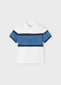 Polo Corta Color Block Panna