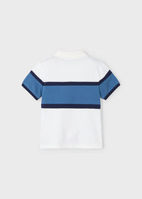 Polo Corta Color Block Panna
