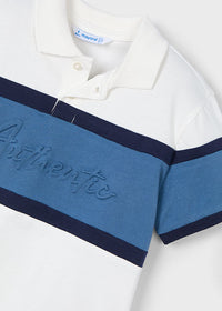 Polo Corta Color Block Panna