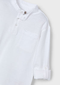 Polo Collo Mao Bianco