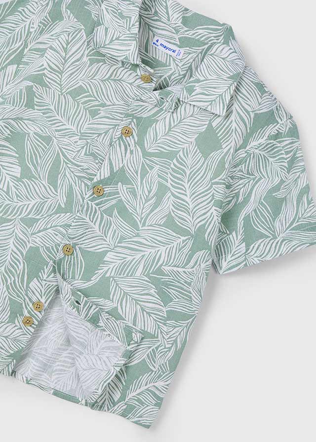 Camicia Corta Stampa Palme