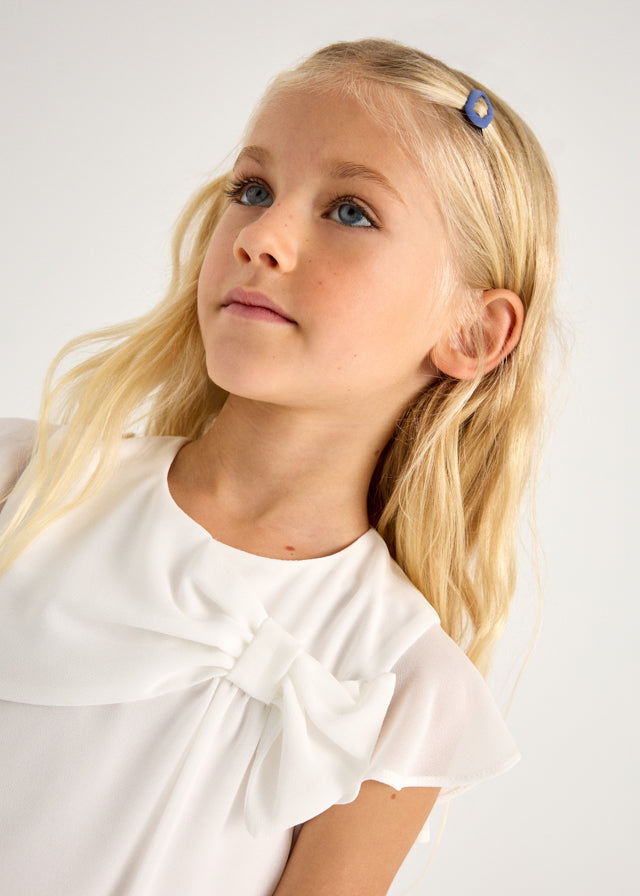 Blusa Chiffon Fiocco Ecru