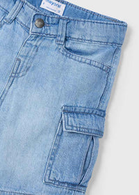 Bermuda Jeans Cargo Bleach