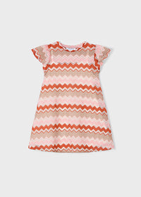 Vestito A Maglia Fantasia Salmone