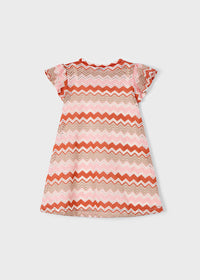 Vestito A Maglia Fantasia Salmone