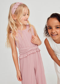 Tuta Lunga Chiffon Plissettat Rosa