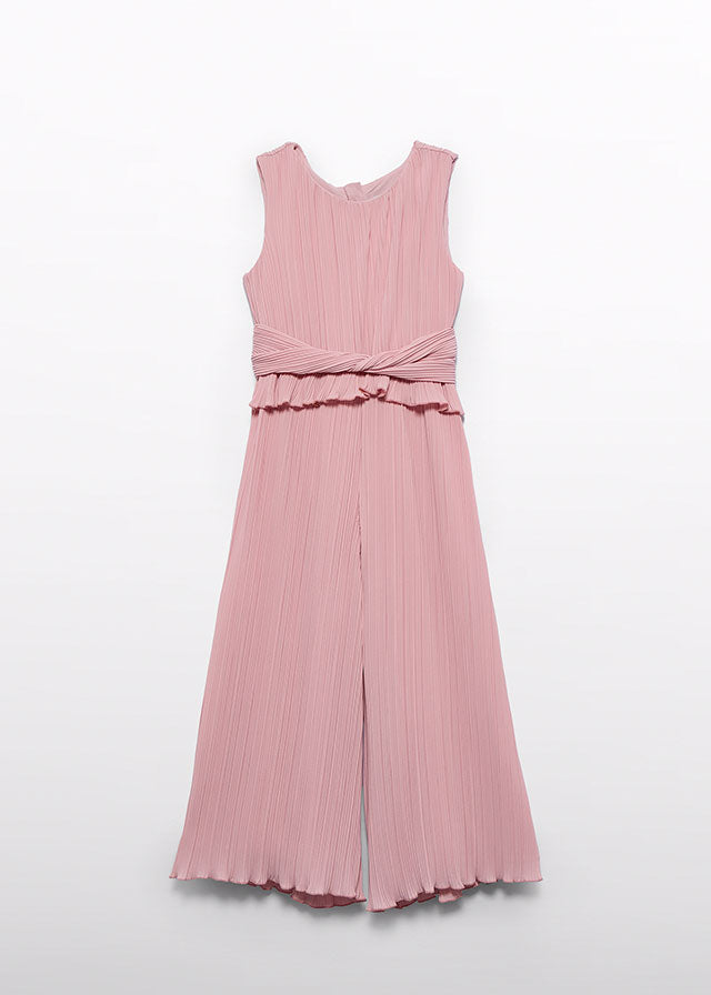 Tuta Lunga Chiffon Plissettat Rosa