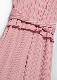 Tuta Lunga Chiffon Plissettat Rosa