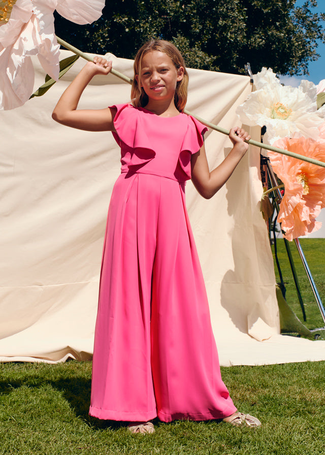 Tuta Lunga Crepe Fucsia