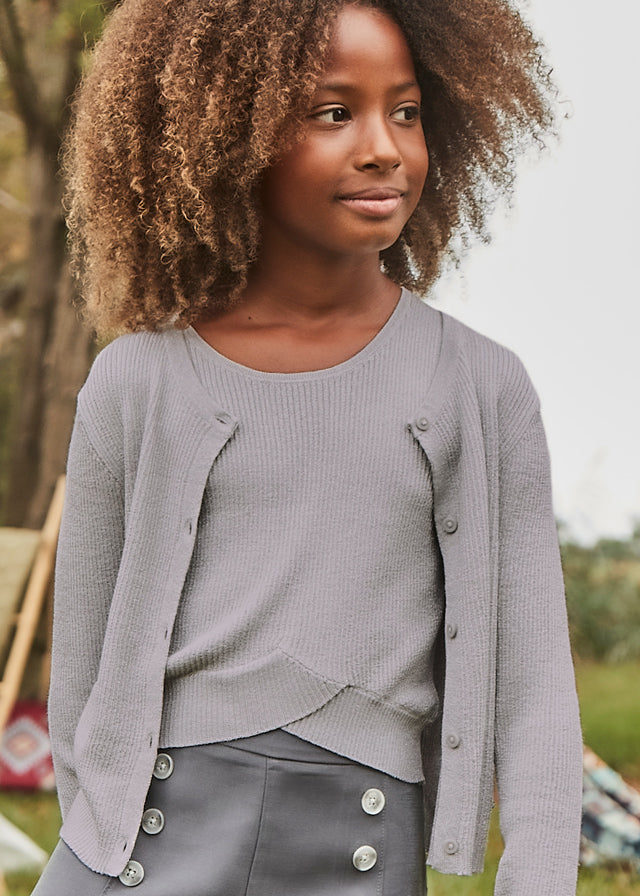 Top Tricot Costine Argento