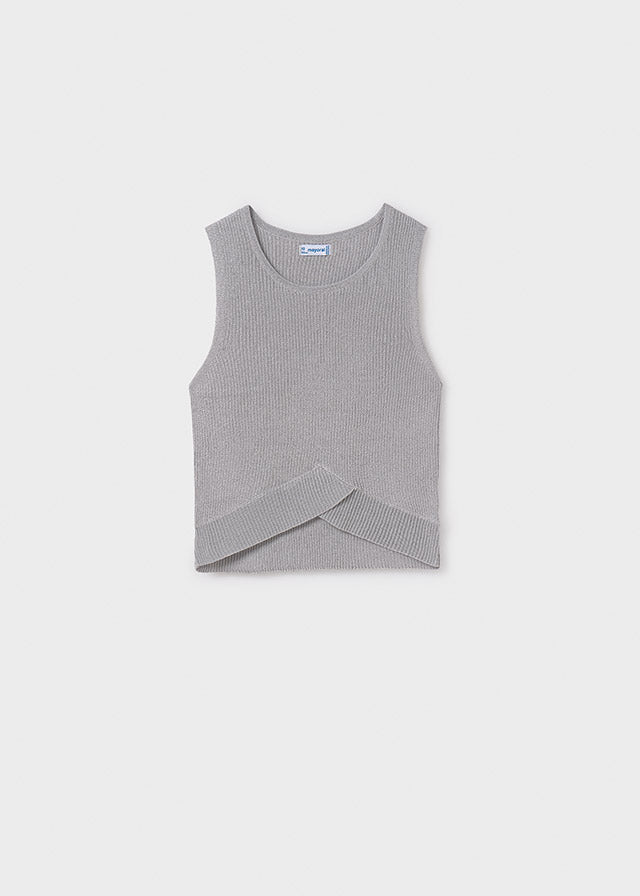 Top Tricot Costine Argento